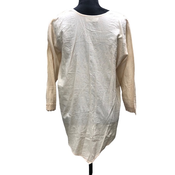 Royal Moda Beige Threaded Blouse size Medium - Picture 9 of 10